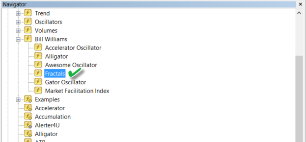 MT4 Fractals indicator 